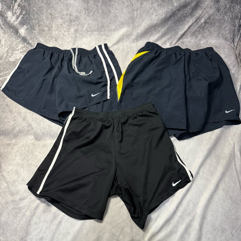 Nike Shorts Trio - Black, Navy, and Yellow Accents